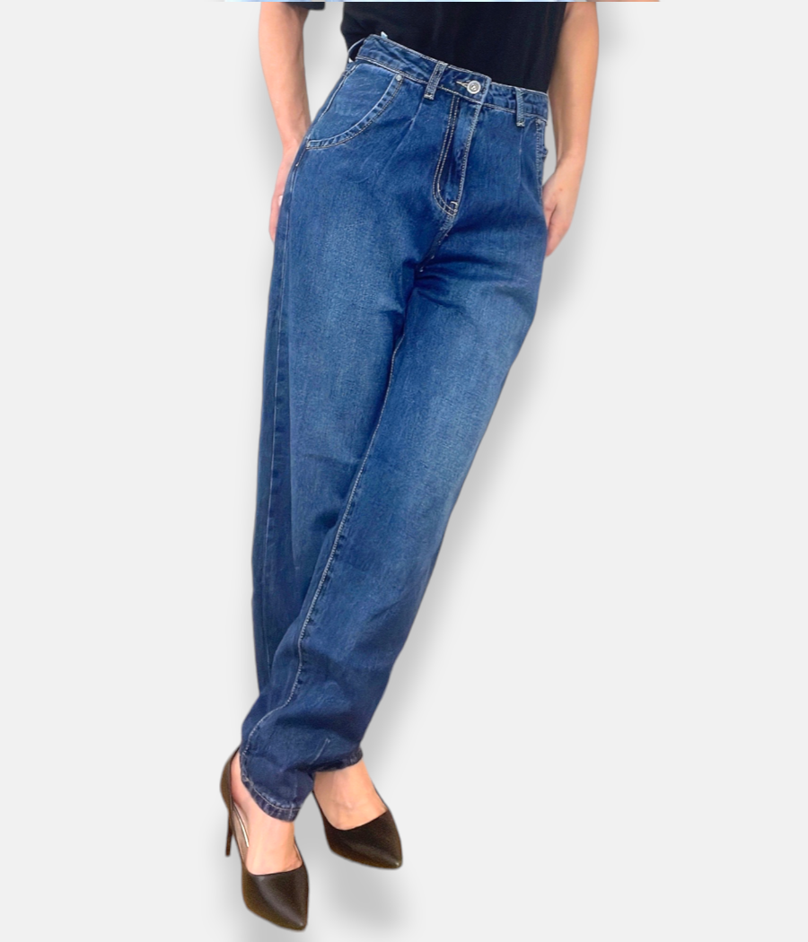 Jeans Mom fit scuri