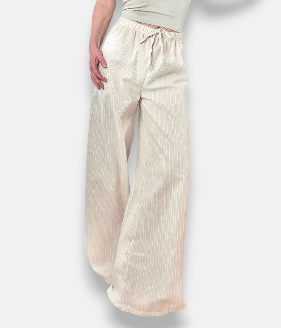 pantaloni wide gessati